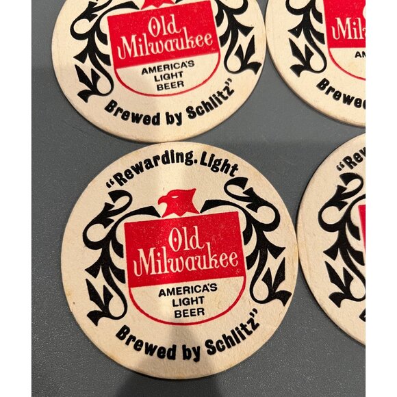 Vintage Old Milwaukee America's Light Beer Cardboard Beer Coasters Set of 4 1964 - Picture 2 of 6